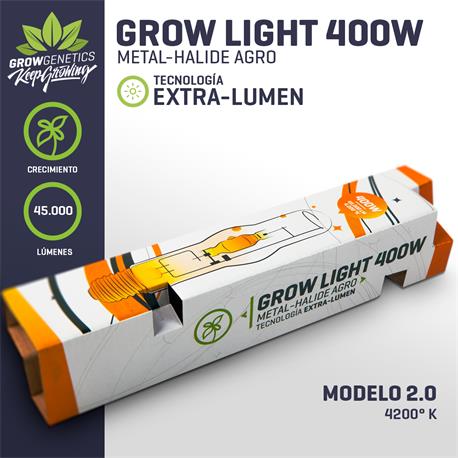 Ampolleta Haluro Metal 400W Extra Lumen - Grow Genetics