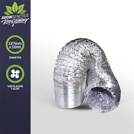 Tubo Aluminio Flexible 127mm X 10mt - Grow Genetics