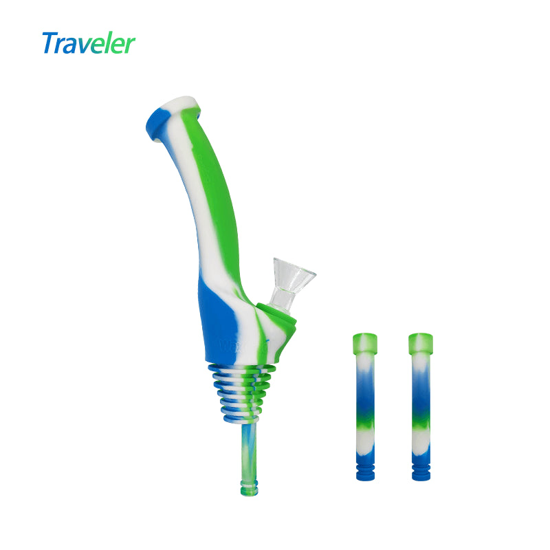 Bong Traveler Waxmaid Azul Blanco Verde