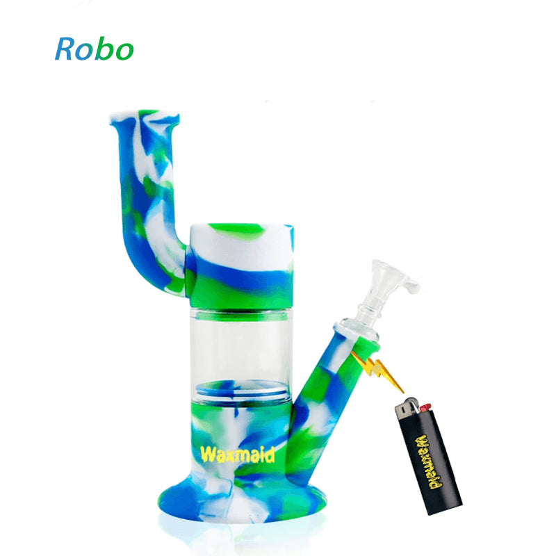 Bong Robo Waxmaid Azul Blanco Verde