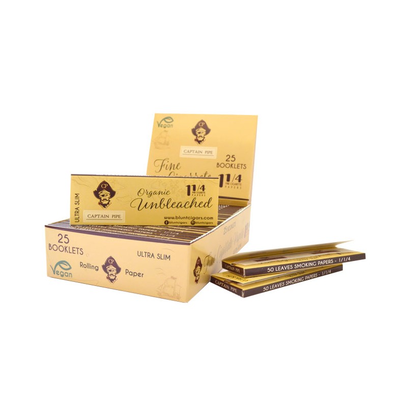 CAPTAIN PIPE ROLLING PAPERS 1.1/4 - UNBLEACHED (25uds)
